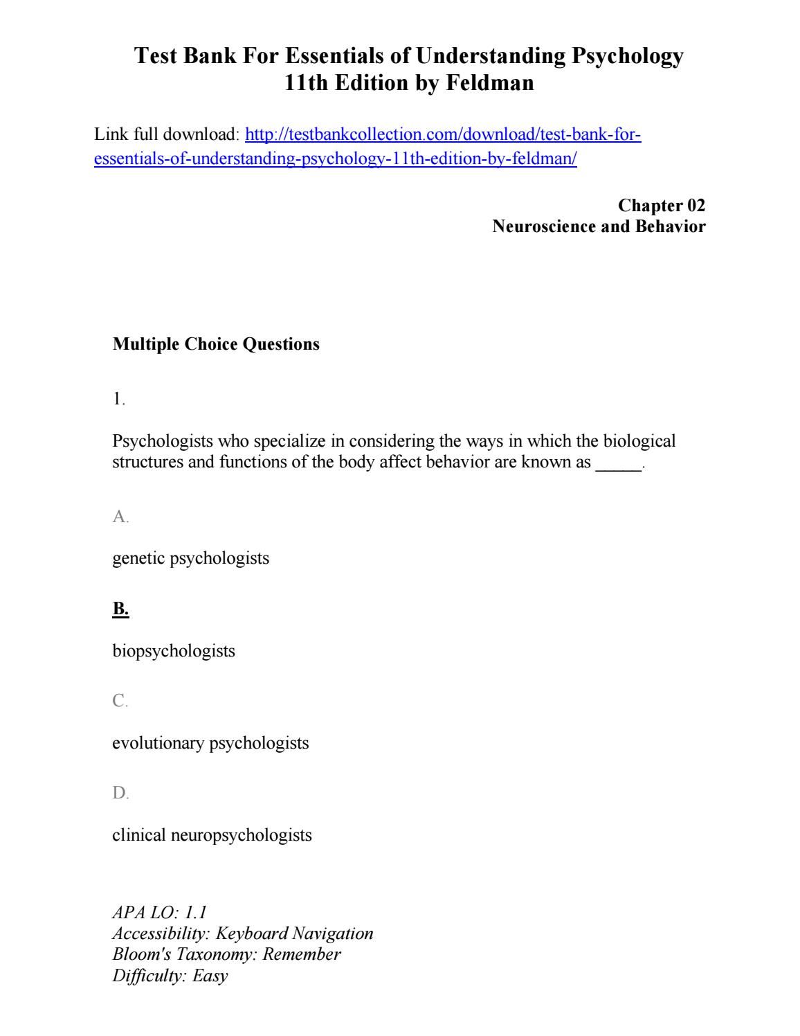 Understanding psychology by feldman free download pdf software